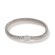 JOHN HARDY Classic ChainSilver Bracelet With Pave Diamond Clasp .17ctw